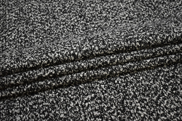 Костюмная букле серая черная ткань W-132661
