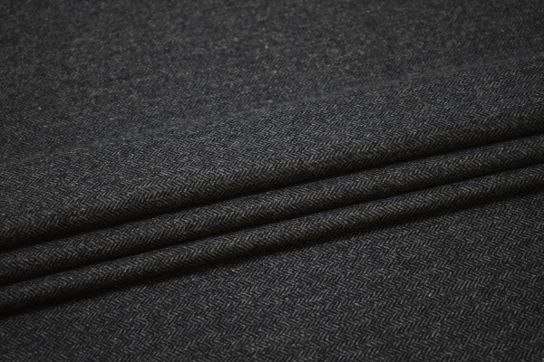 Костюмная черная серая ткань W-131510