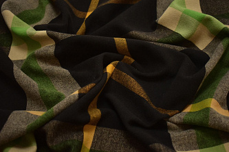 Пальтовая коричневая зеленая ткань W-132737