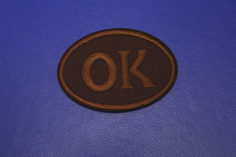 Термонаклейка коричневая с надписью ОК W-133803