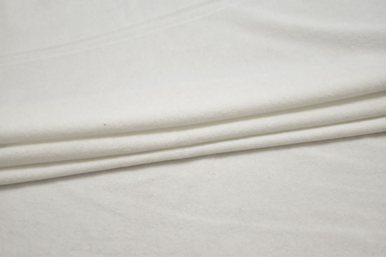 Трикотаж махровый (махра) белого цвета W-133266