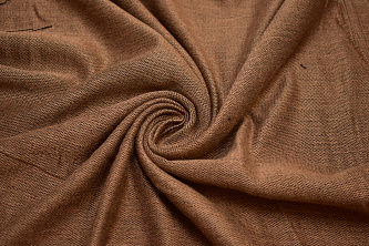 Костюмная коричневая фактурная ткань W-132916