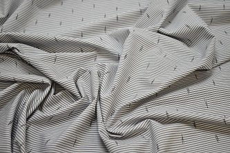 Рубашечная серая белая ткань полоска W-130967