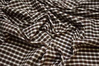 Рубашечная коричневая ткань полоска W-130747