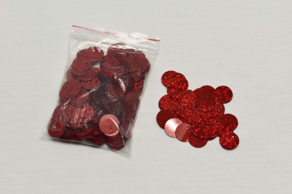 Пайетки красного цвета 1,5 см W-133853