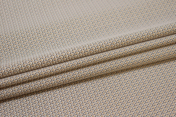 Рубашечная синяя коричневая ткань узор W-131540