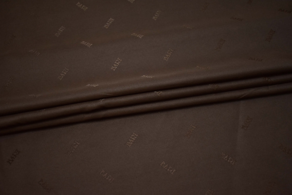 Подкладочная коричневая ткань надписи W-132150