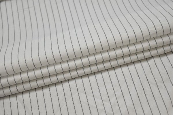 Рубашечная белая ткань полоска W-128815