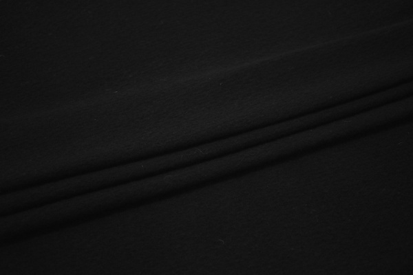 Пальтовая черная ткань W-129754