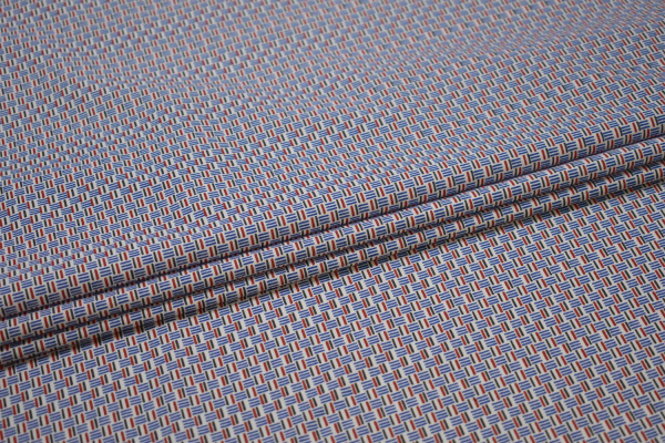 Рубашечная синяя красная ткань полоска W-132890