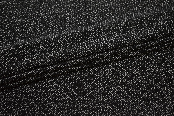 Плательная черная белая ткань горох W-132898