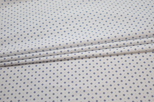 Рубашечная белая синяя ткань геометрия W-132887