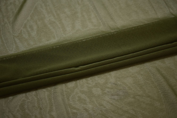 Сетка-стрейч зеленого цвета W-128964