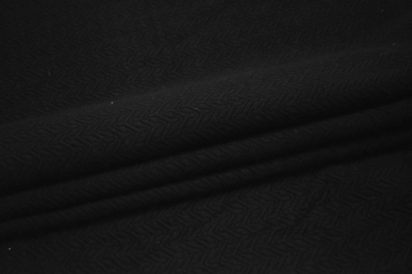 Трикотаж фактурный черный узор W-132238