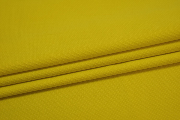Костюмная желтая фактурная ткань W-132058