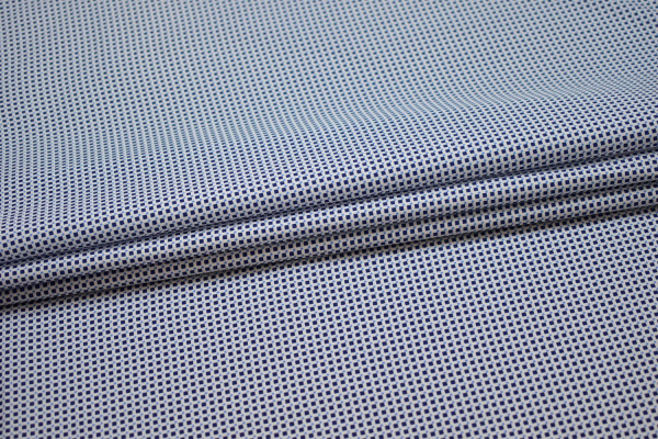 Рубашечная голубая синяя ткань геометрия W-132100