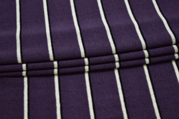 Трикотаж фиолетовый полоска W-128896