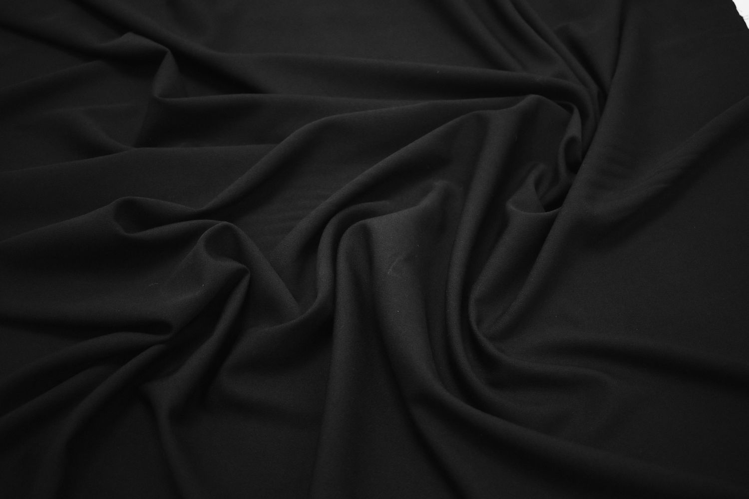 Костюмная черная ткань W-130461