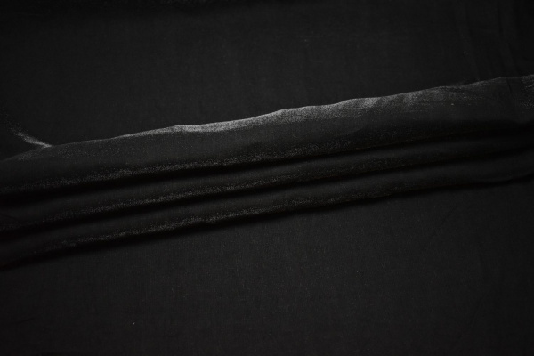 Плательная черная ткань W-130367