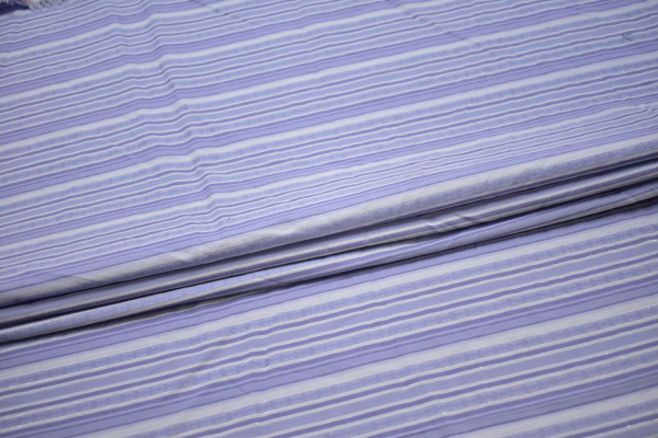 Рубашечная сиреневая ткань полоска W-130407