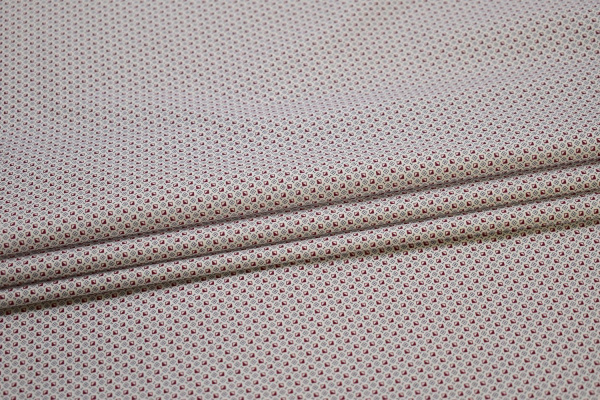 Рубашечная белая бордовая ткань геометрия W-133074