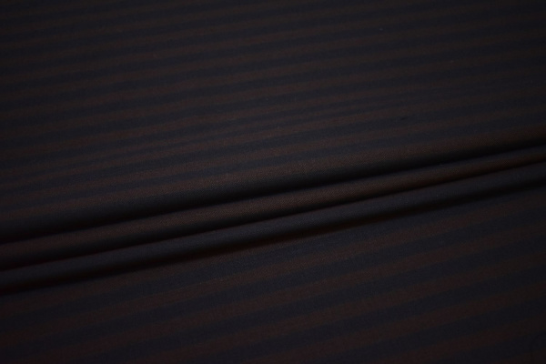 Рубашечная синяя коричневая ткань полоска W-133235