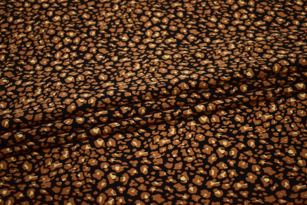 Плательная черная коричневая ткань абстракция W-133044