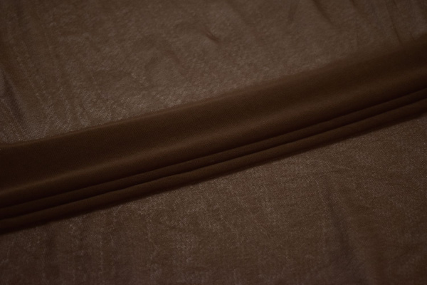 Сетка-стрейч коричневого цвета W-130252