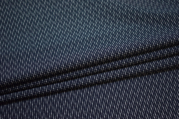 Рубашечная синяя белая ткань геометрия W-131534