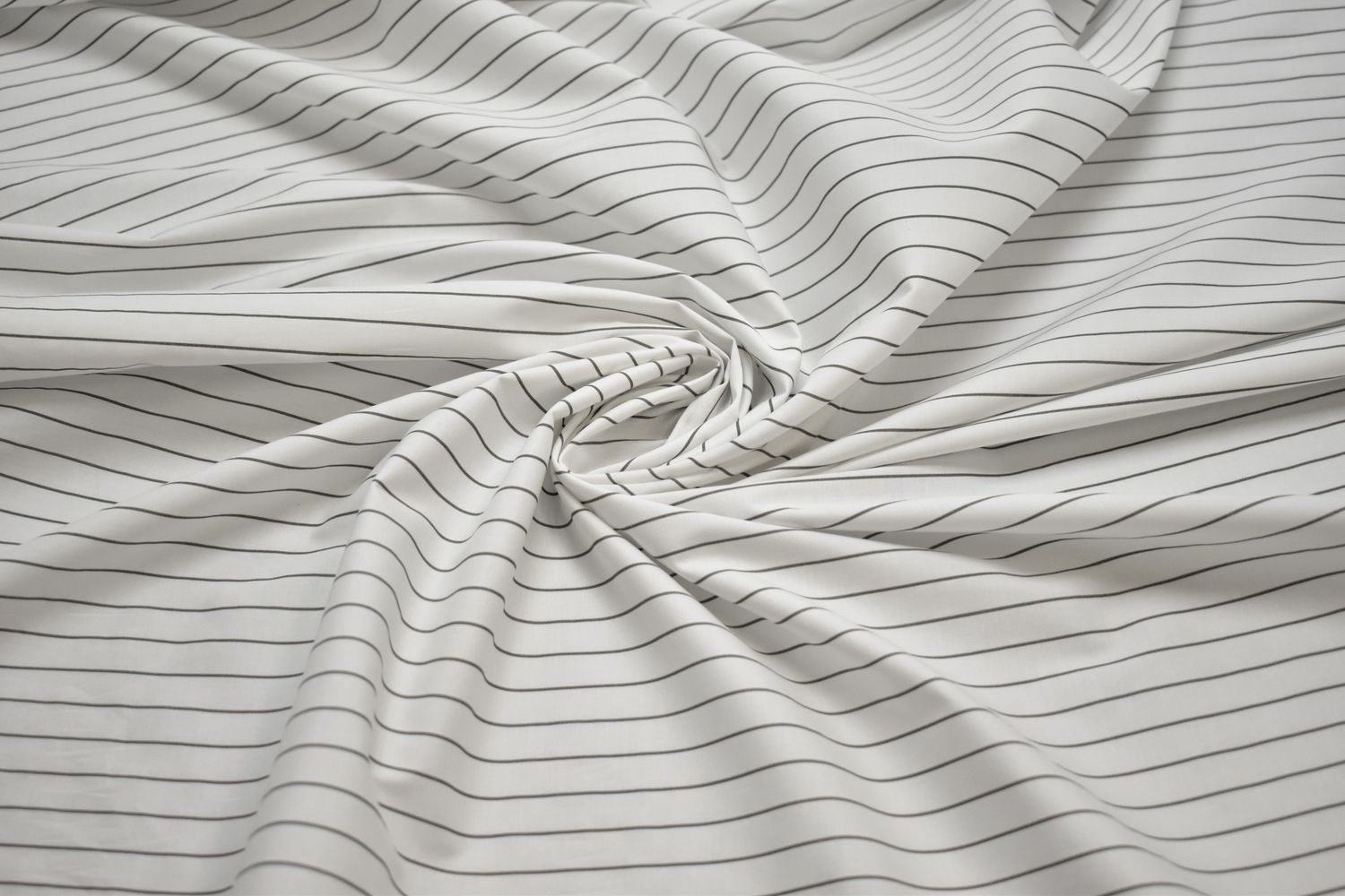 Рубашечная белая серая ткань полоска W-132675