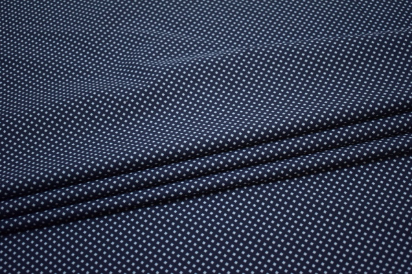 Рубашечная синяя голубая ткань геометрия W-132095