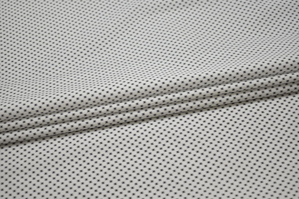 Рубашечная белая черная ткань геометрия W-131876