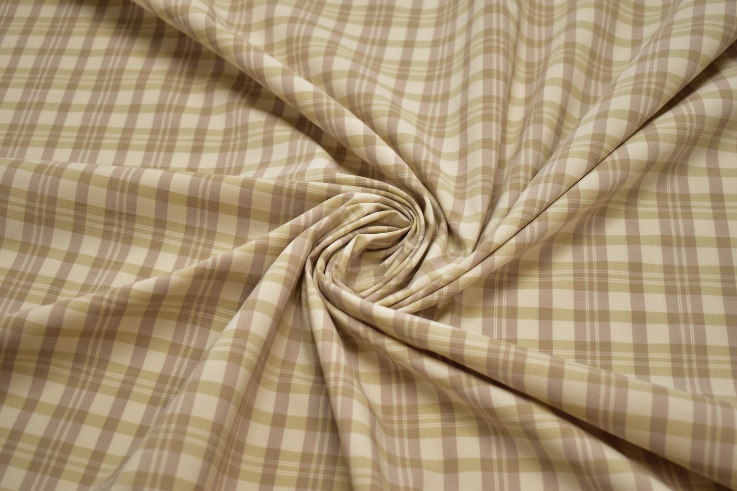 Рубашечная бежевая ткань полоска W-132577