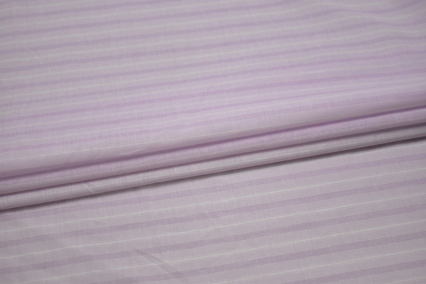 Рубашечная сиреневая ткань полоска W-130391