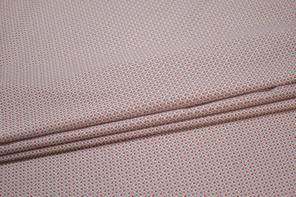 Рубашечная белая красная ткань геометрия W-133025