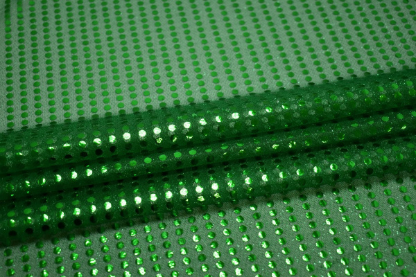 Сетка зеленая с пайетками W-127993