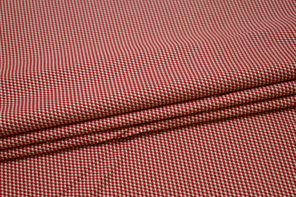 Костюмная красно-белая ткань W-131067