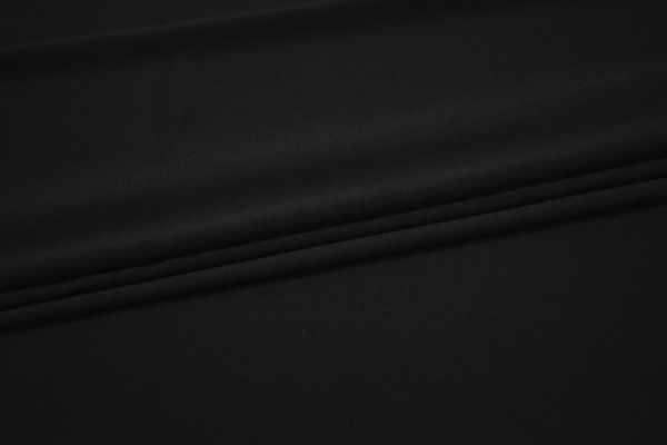 Плательная черная ткань W-130362
