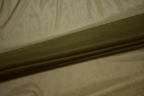 Сетка-стрейч подкладочная цвета хаки W-128569