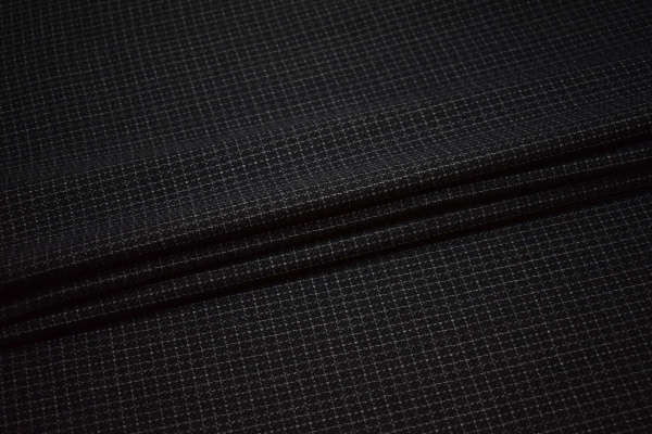 Костюмная тёмно-серая ткань из шерсти W-132545