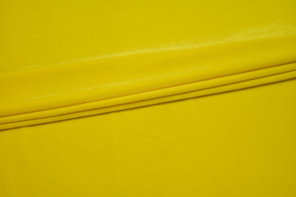 Бархат-стрейч желтый лайкра W-133778