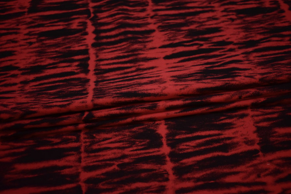 Хлопок красный черный абстракция W-126760