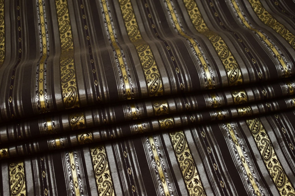 Рубашечная коричневая ткань пейсли W-133173