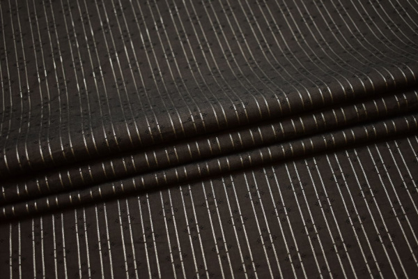 Рубашечная коричневая ткань полоска W-130749