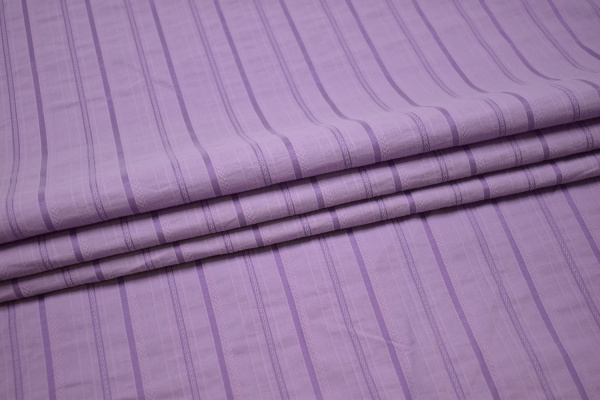 Рубашечная сиреневая ткань полоска W-132434
