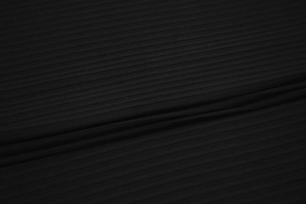 Трикотаж лапша черного цвета W-131456
