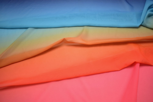 Плательная разноцветная ткань W-129826