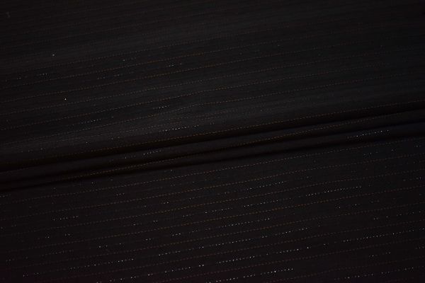 Костюмная черная ткань полоска W-132273