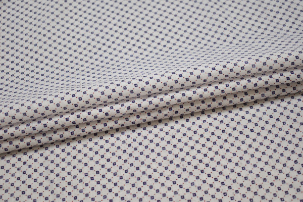 Рубашечная белая ткань узор W-131199