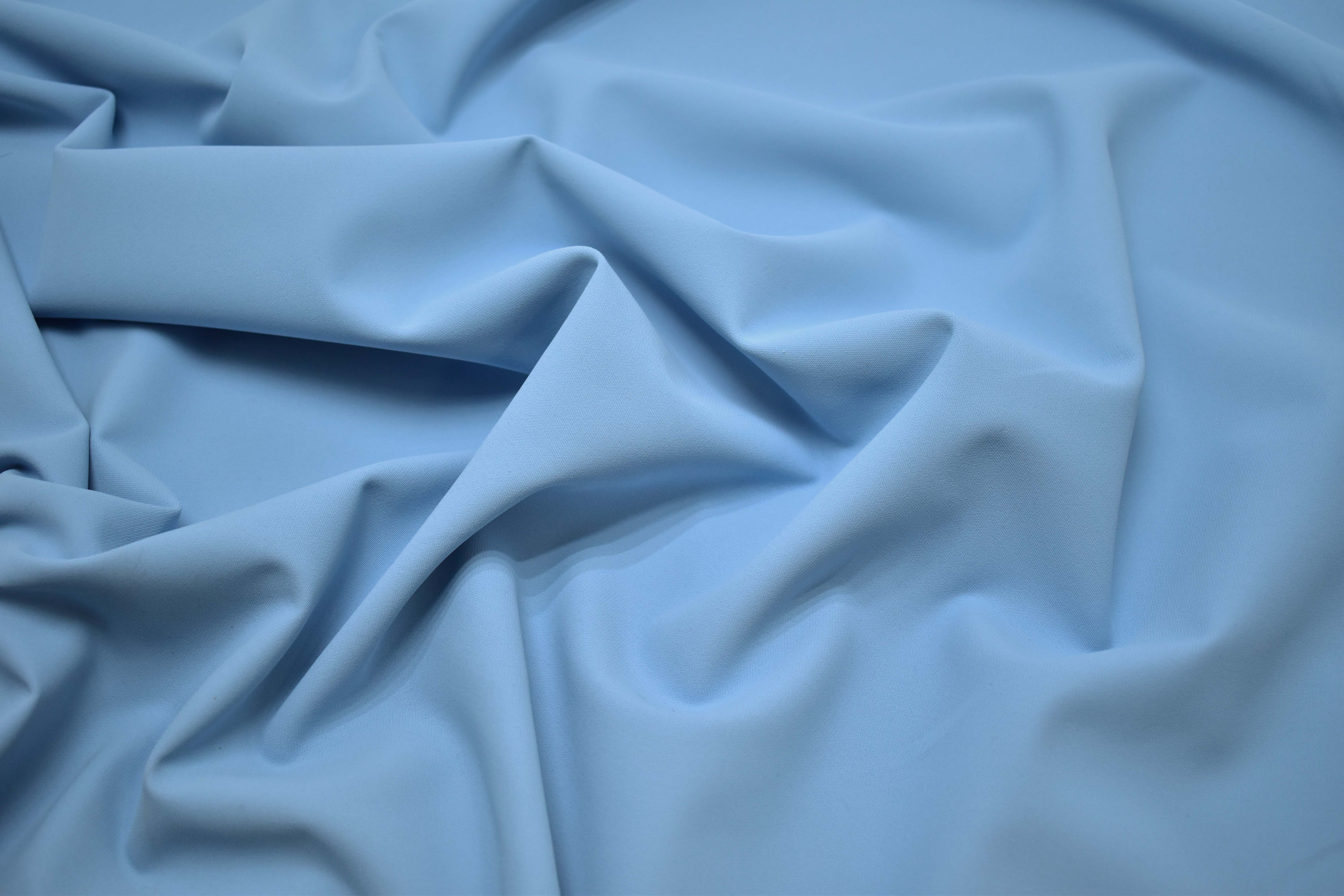 Костюмная голубая ткань W-127309